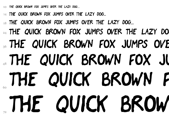Comic James font waterfall